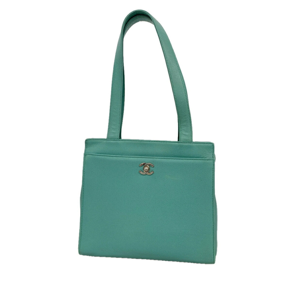 Chanel Shoulder Bag, Caviar Leather, Turquoise Blue, Women's